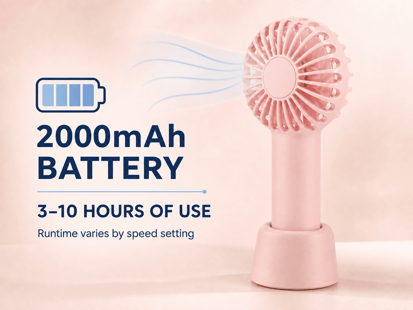 F3 Rechargeable Handheld Fan - Pink